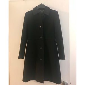 Black Italian Double - Cloth Wool Lady Coat